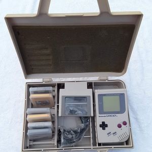 Nintendo Game Boy, 6 games, and Attachments